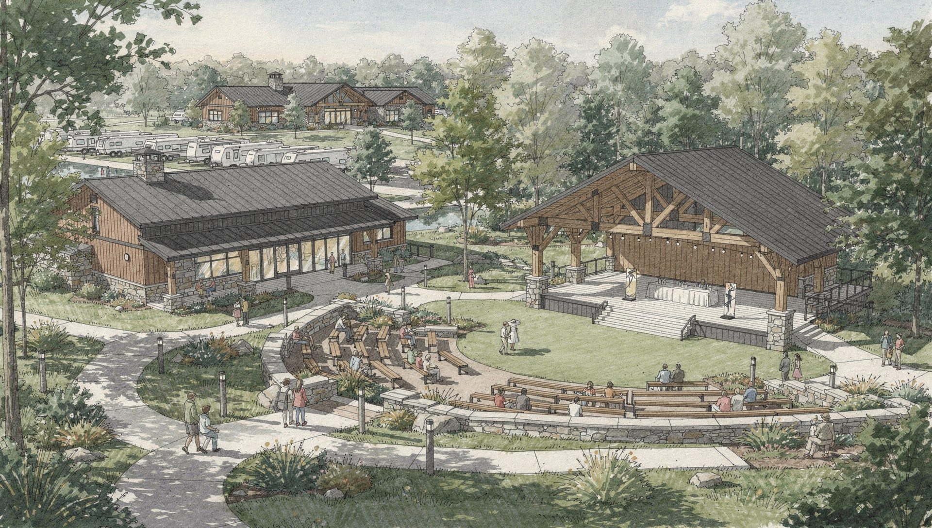 Concept rendering of the planned CR 91 event pavilion and gathering space