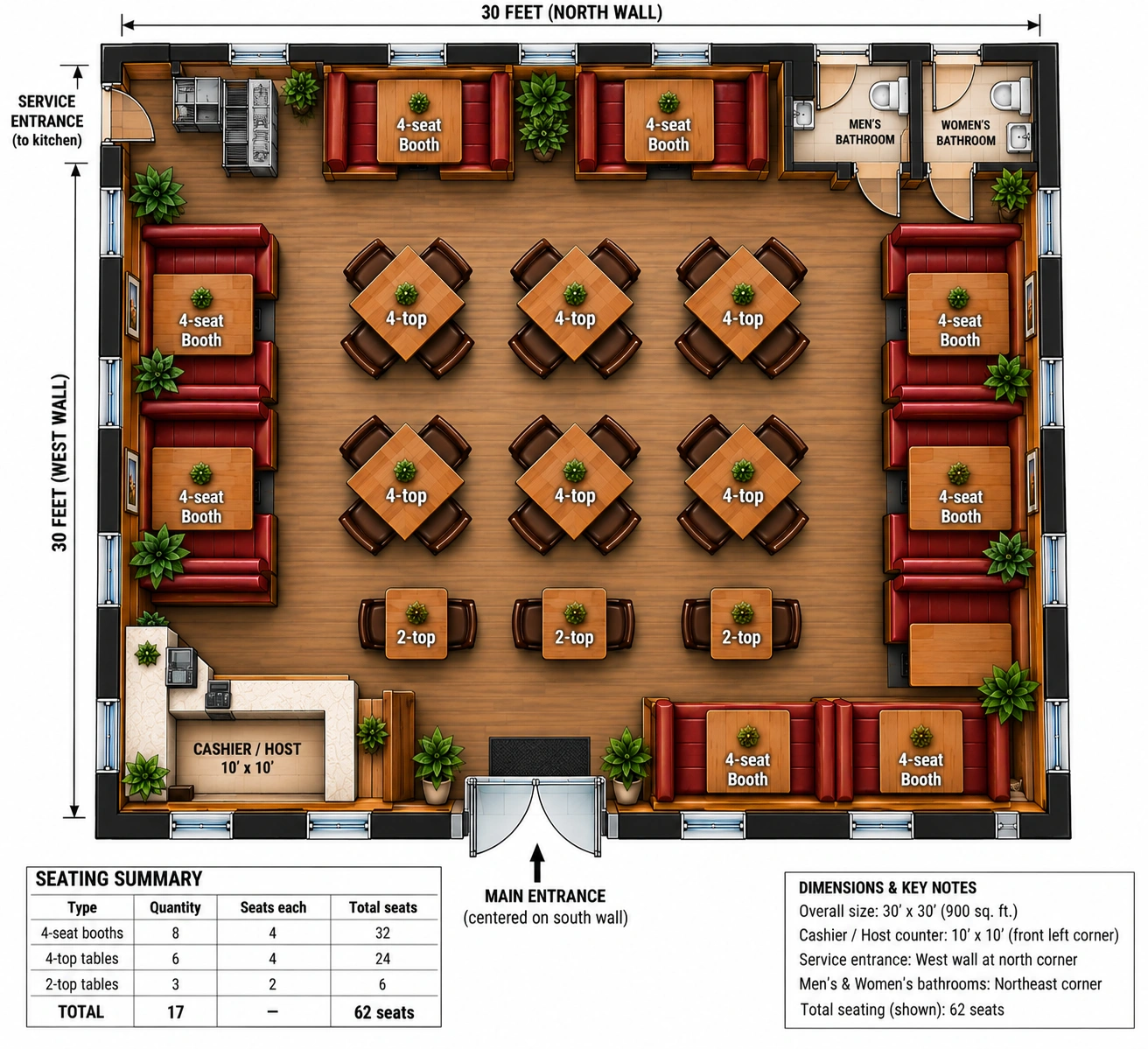 Preliminary CR 91 restaurant layout study